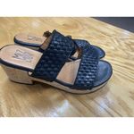 Miz Mooz Genna Slide Sandals Women's 7.5 Black Leather Block Heel Hipster S61 Photo 6