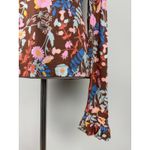 Stine Goya Top Womens Small Brown Pink Floral Ruffle Neck Manilla Revolve Retro Photo 4