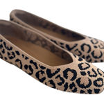 Vivaia Tan Black Leopard Square Toe Comfort Ballet Flat Brown Size 9 Photo 0