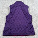 LL Bean Quilted Vest Purple Pink Reversible Full Zip Pockets Women M Petite Size M Photo 7