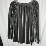 Dylan  Silvery‎ Gray Velvet Puff Sleeve Blouse Size Large Flowy Relaxed Photo 1