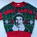 Elf Red and Green Christmas Crewneck Sweater with Festive Design Size XS Photo 5