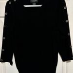 Iris Singer Collection‎ Black Long Sleeve Sweater with Button Detail Size 14 Photo 0