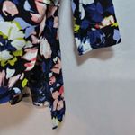 Adyson Parker Blue Floral Long Sleeve Tunic Top High Low Roll Tab Size L Photo 3