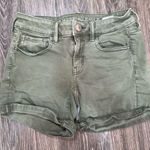 American Eagle Olive Green Midi Shorts Size 2 Photo 0