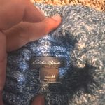 Eddie Bauer Womens Mock Neck Sweater Ribbed Knit Blue Gray Medium Photo 2