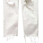 Madewell Perfect Vintage Straight Jeans Size 29 Tile White Ripped Knee Raw Hem Photo 4