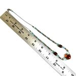 Vintage glass bead necklace with orange and aqua blue tones Photo 7