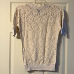 Miss Chievous Beige Lace Short Sleeve Shirt Small Photo 3
