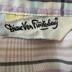 Diane Von Furstenberg Vintage 80’s  Plaid 3/4 Sleeve Button Down Blouse Size S Photo 7