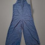 Sundance Wide Leg Jumpsuit Button Front Pockets Blue Casual Size M Size M Photo 1