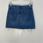 Madewell  Rigid Denim A Line Mini Skirt in Leandra Wash Size 29 Raw Frayed Photo 2