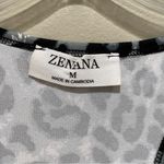 Zenana Outfitters leopard print racer back tank bodysuit grey size medium Photo 4