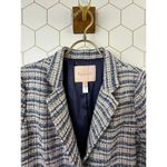 Hutch  from Anthropologie Tailored Blue Tweed Plaid Blazer - Size - Small Photo 5