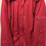 Women’s Red Wool Blend Hooded Winter Coat Faux Fur Trim Size 3XL Photo 2