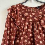 Madewell  Blouse Ladder-Trim Ruffle Top in Homestead Bouquet Sz S GUC Photo 6