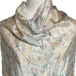Vintage Pastel Paisley Scarf 27" Square Satin Acetate DUROTEST Mod Neck Wrap Green Photo 4