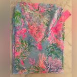 Lilly Pulitzer New Celestial Blue Cay To My Heart Top Small V Neck Shirt Photo 0
