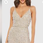 Mac Duggal #5394 GEOMETRIC EMBELLISHED CRYSTAL DROP VNECK GOWN Chandelier petite Photo 1