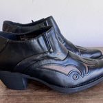 ROPER Sarah Tooled Inlay Pointed Toe Women's Shorties Boot Size 9 #423A Black Photo 0