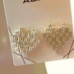 ALDO  crystal heart shape earings stud gold tone Photo 1