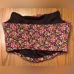 ZARA Floral Print Rayon Strapless Corset Crop Top Red Pink Green Black Size XS Photo 9