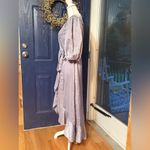 Flounce London puff sleeve maxi wrap dress in light blue satin. Size 8 NWT Photo 9