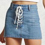 Forever 21  lace up denim mini skirt Photo 0