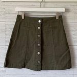H&M Divided Button Up Skirt Green Sz 2 Photo 0
