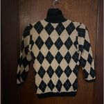 INC Vintage Y2K  Argyle Print Cropped Turtleneck Sweater Size S Photo 2