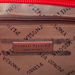 Plinio Visona  Red Patent Leather Silver Chain Strap Crossbody Shoulder Bag Photo 11