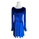 ASOS  - Royal Blue Velvet Skater Dress Sz 6 Photo 1
