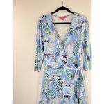 Lilly Pulitzer Blue Jessalynne Romper Wrap Mini Floral Ruffle Stretch Size M Photo 5
