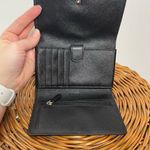 Coach  Signature C Black Logo Jacquard Leather TRIFOLD Wallet Change Purse Canvas Photo 6