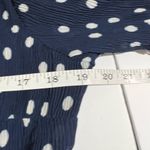 1901 Navy Blue Polka Dot Pleated Mini Dress Medium Lace Trim Keyhole Romantic Photo 10