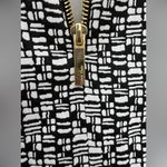 Calvin Klein  Size 8 Black White Geometric Scuba Crepe‎ Stretch Sheath Dress MIDI Photo 6