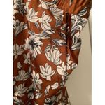 La Ligne x Target Women's Plus Size 4X Floral Print Satin Pants Trousers Brown Photo 3