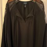 Daytrip Black Buckle  Lace Mesh Blouse Small Photo 5