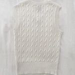 J. Bailey Cable Knit Sweater Vest Size 7 White Photo 5
