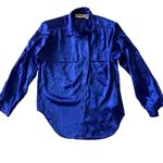Partners by Mervyns Satin Button Down Blue Size 10 Photo 2