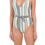 Lemlem belted deep V-neck halter one piece swimsuit Photo 4