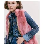 J.Crew  Pink Faux Fur Vest Guava Berry Small Photo 2