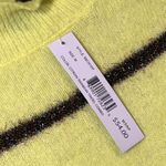 Tribekka 44 Sweater Womens Medium Citron Yellow Mock Neck Striped Rainbow Tinsel Photo 6