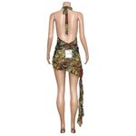 Jaded London  Mini Cindy Plunge Neck Mini Dress, Dark Romantic Cheetah, 2 (US) Photo 6