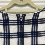 Madewell Blue and White Leighton Plaid Ruffle Bell Sleeve V-Neck Dress Photo 6