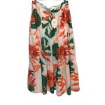 Sweet Lemon Womens Floral Tiered Midi Skirt Multicolor Size Large NWT Pink Photo 1