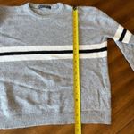 Brandy Melville Grey and White Striped Long Sleeve Sweater One Size Photo 8