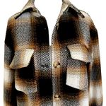 New Sweet Lovely by Jen Long Button Up Plaid Shacket M Brown Size M Photo 3
