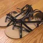JustFab Black Strappy Gladiator Sandals Photo 0