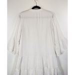 Faherty Dress White Mini Gauze Kasey V Neck Tiered Flared Coastal Cowgirl Medium Photo 6